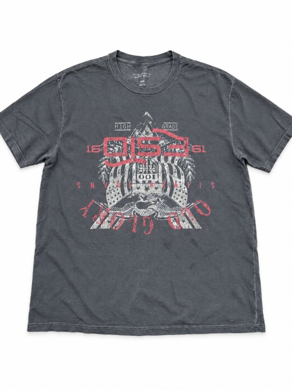 Faded Black and Gray Graphic Tee